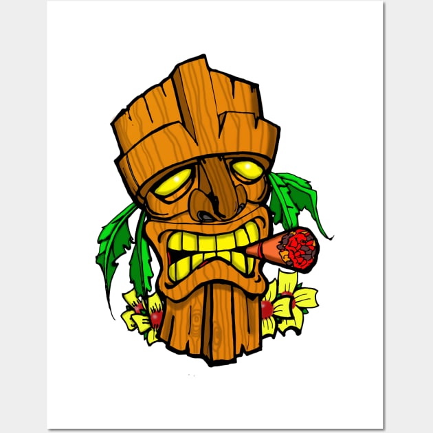 Cigar Chomping Tiki Wall Art by silentrob668